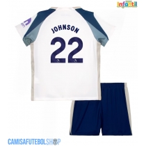 Camisa de time de futebol Tottenham Hotspur Brennan Johnson #22 Replicas 1º Equipamento Infantil 2025-26 Manga Curta (+ Calças curtas)